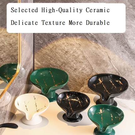 Soap Dishes Ceramic Soap Holder Drainage Hand Soap Holder Leaf Shape Soap Tray