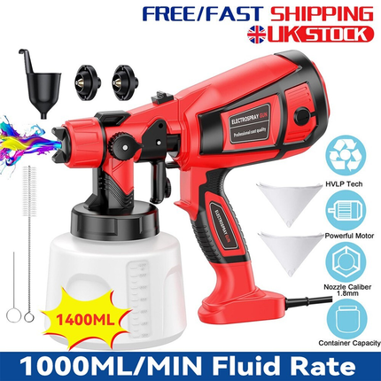 Handheld Wall Fence Paint Sprayer Electric Spray Gun Paint Fence Airless HVLP UK
