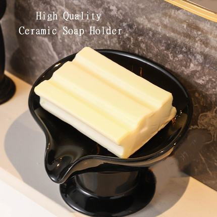 Soap Dishes Ceramic Soap Holder Drainage Hand Soap Holder Leaf Shape Soap Tray