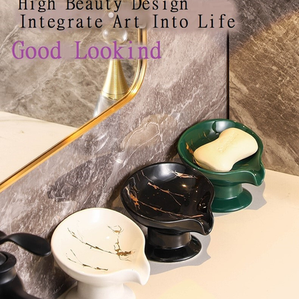 Soap Dishes Ceramic Soap Holder Drainage Hand Soap Holder Leaf Shape Soap Tray