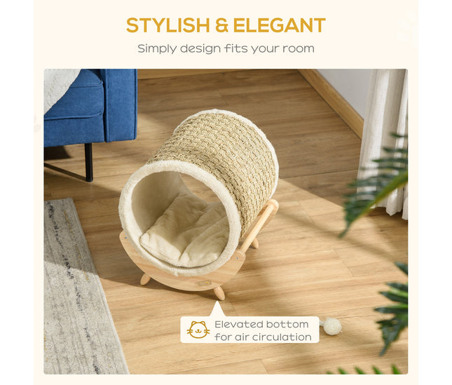 Open-view of compact cat resting house

