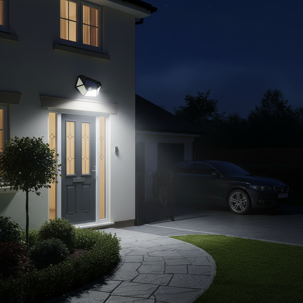 Solar Security Light on House