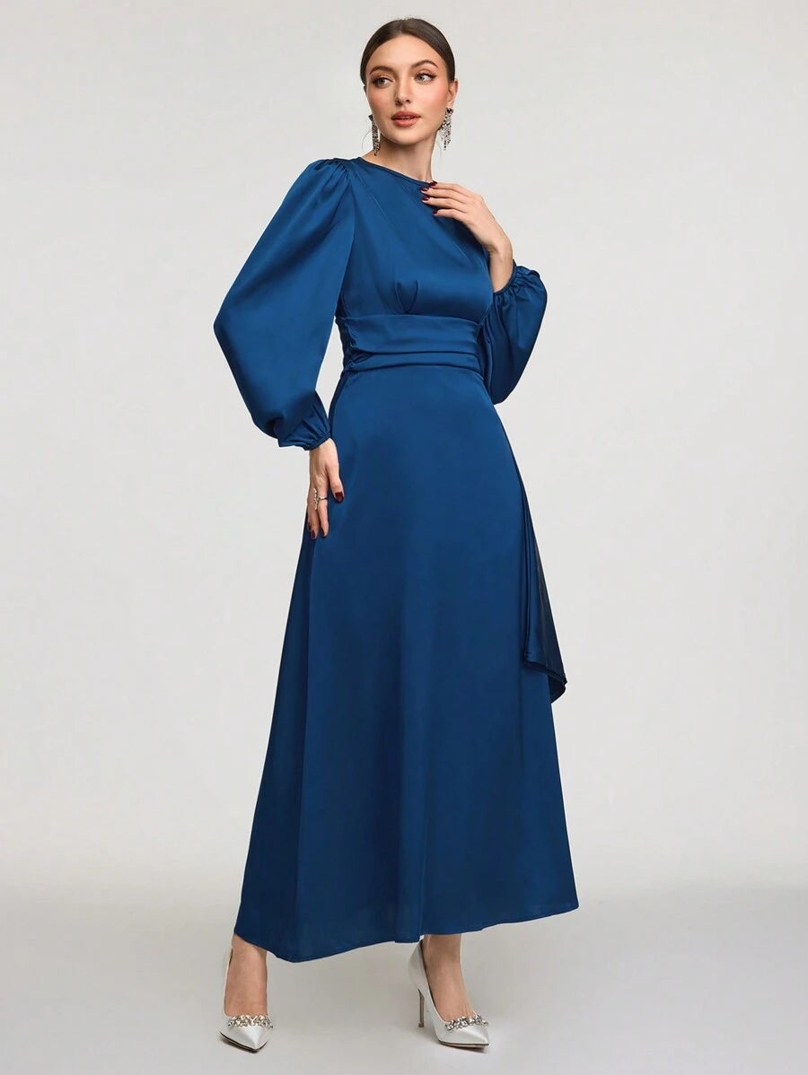 Women’s A-Line Dress with Lantern Sleeve