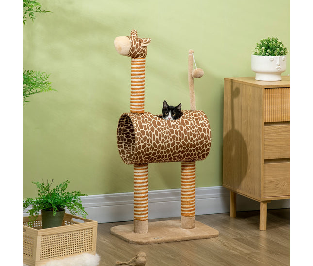 Full view of tall indoor cat activity centre

