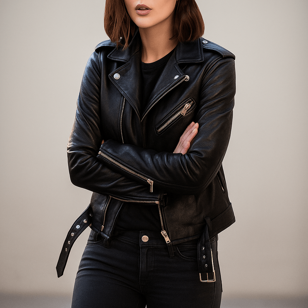 Vintage Leather Jacket - Zipper - Stylish & Durable