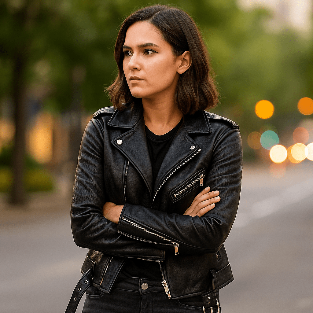 Vintage Leather Jacket - Zipper - Stylish & Durable