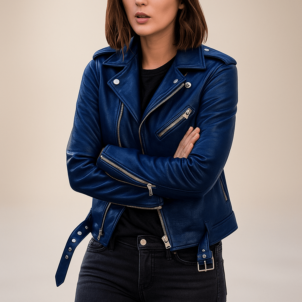 Vintage Leather Jacket - Zipper - Stylish & Durable