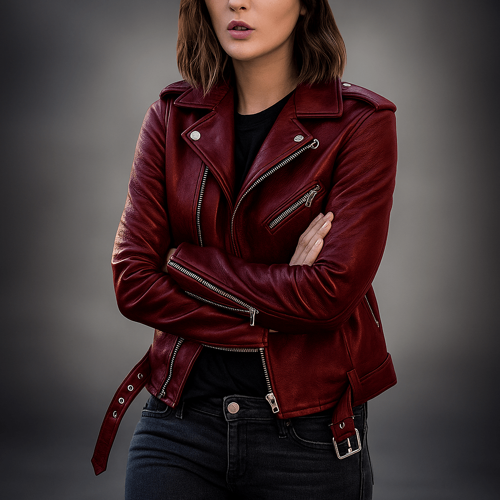 Vintage Leather Jacket - Zipper - Stylish & Durable