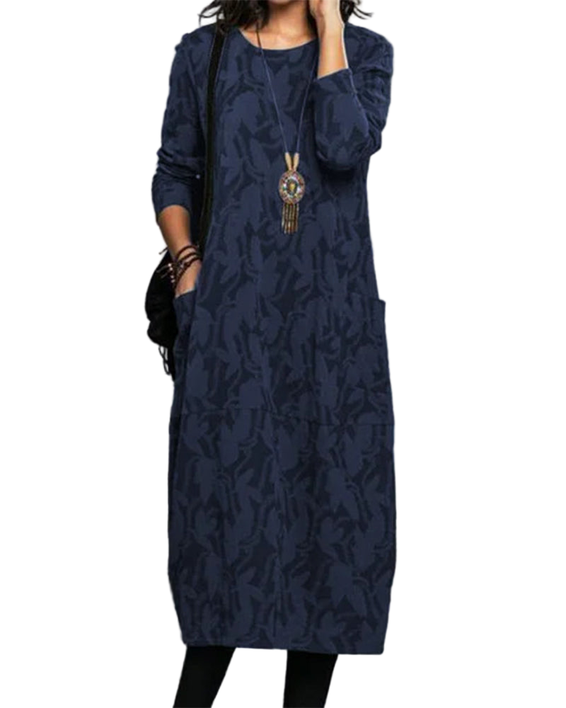 Women’s Winter Wool Blend Dress – Long Sleeve