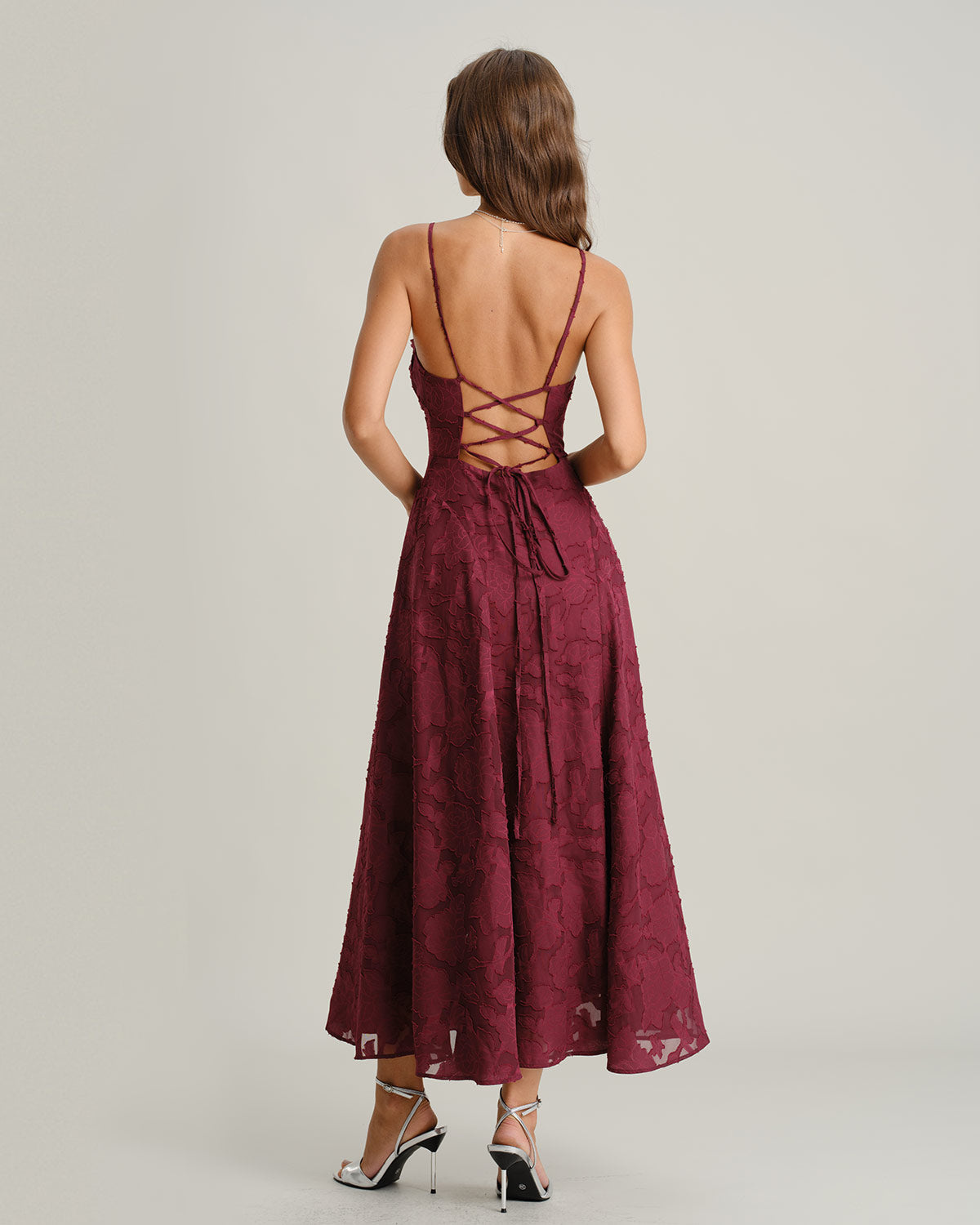 Women’s Jacquard A-Line Maxi Dress