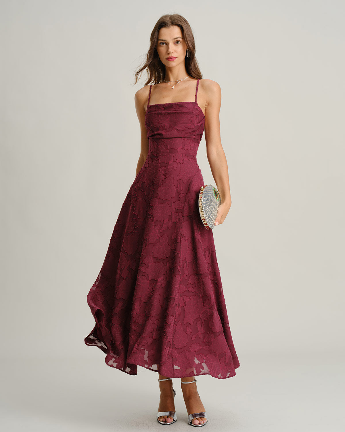 Women’s Jacquard A-Line Maxi Dress