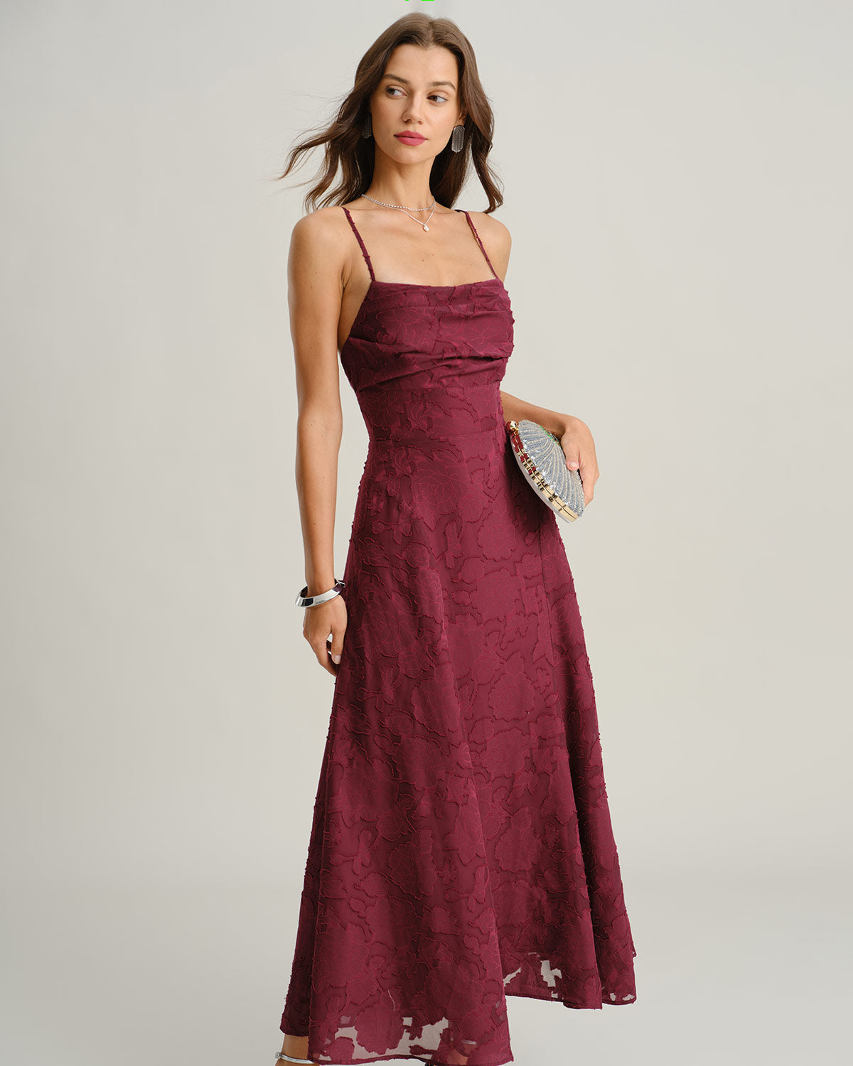 Women’s Jacquard A-Line Maxi Dress