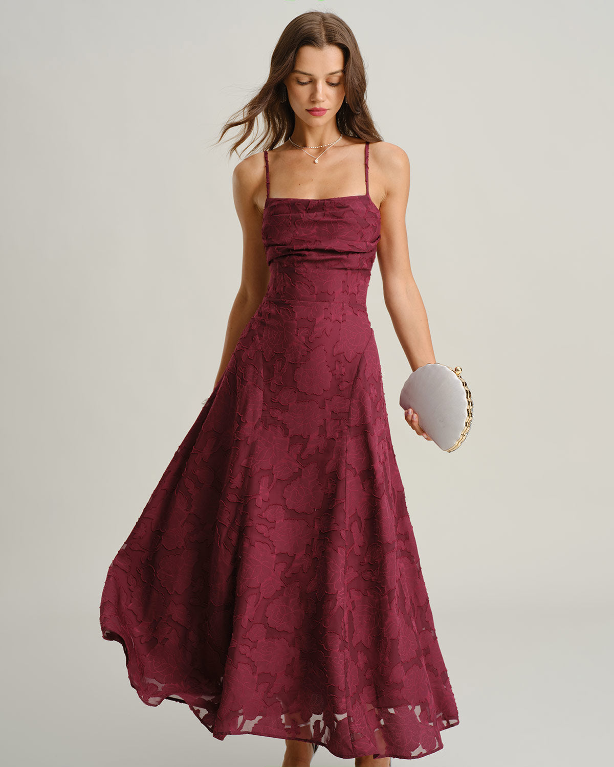 Women’s Jacquard A-Line Maxi Dress