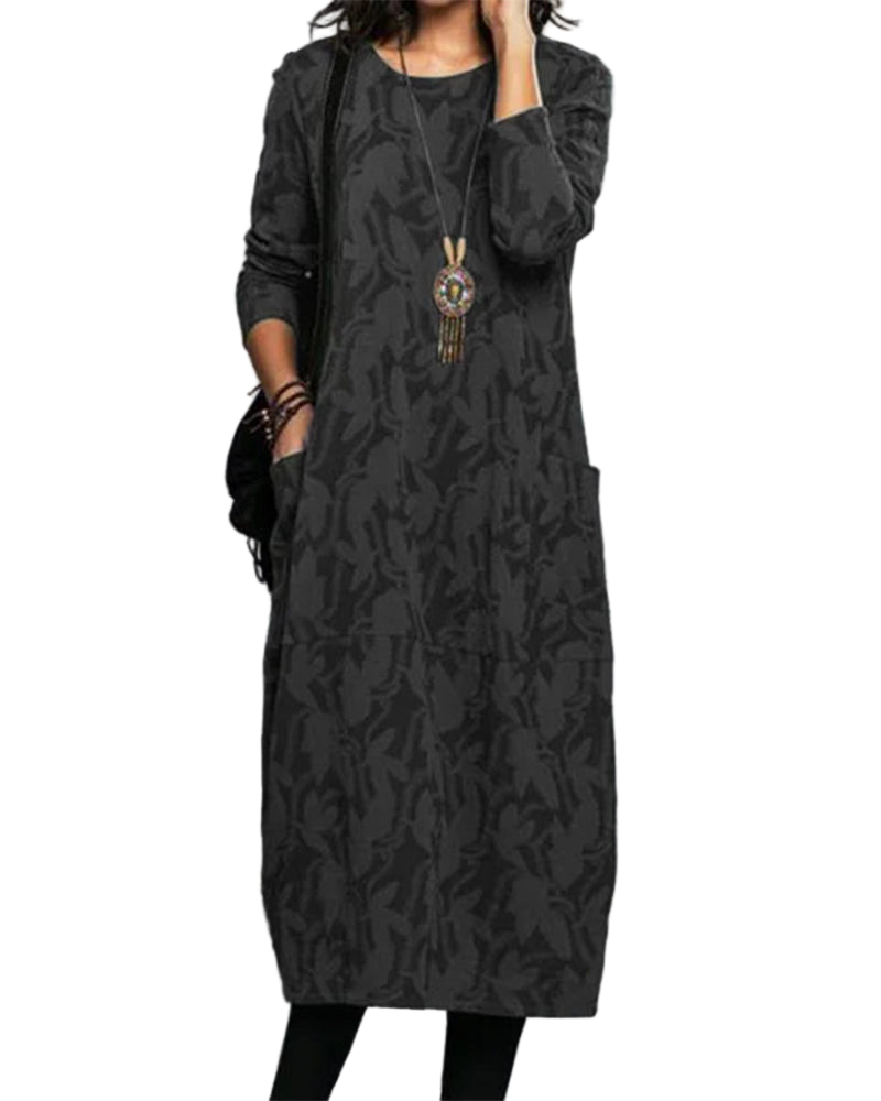 Women’s Winter Wool Blend Dress – Long Sleeve