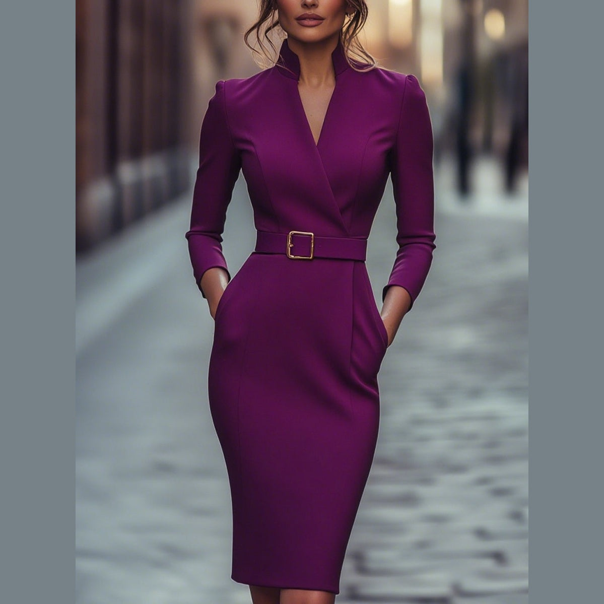 Women’s Belted Midi Dress