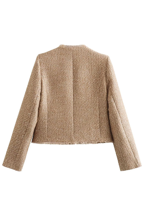 Women’s Blazer Jacket – Round Neck Long Sleeve