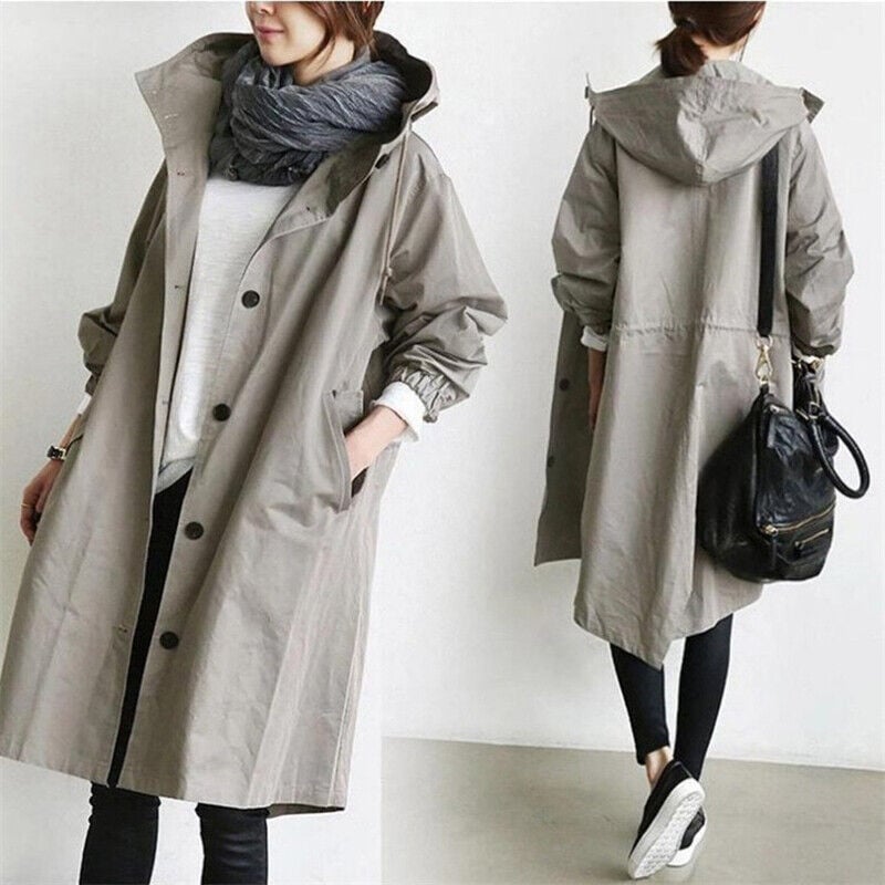 women hooded waterproof coat outdoor outfit.