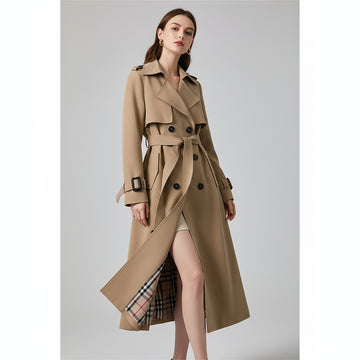 Women’s elegant trench coat front view