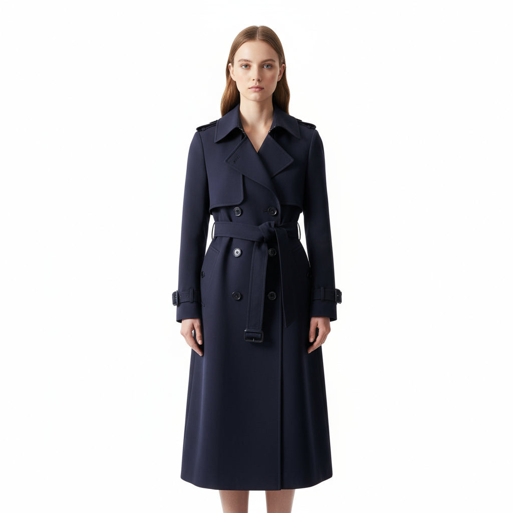 Navy blue trench coat 