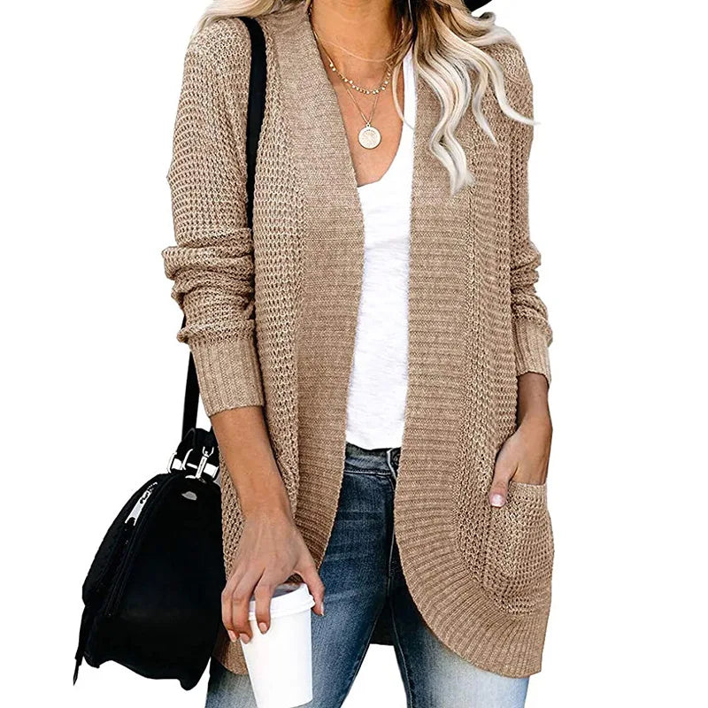 Women’s Wool Cardigan – Long Sleeve Layering Sweater