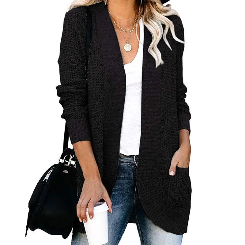 Women’s Wool Cardigan – Long Sleeve Layering Sweater