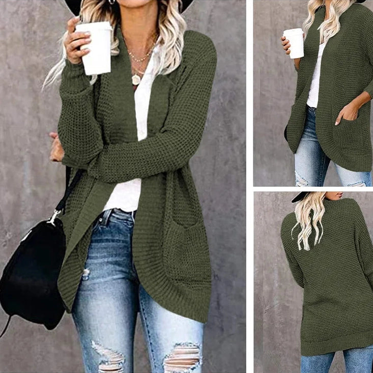 Women’s Wool Cardigan – Long Sleeve Layering Sweater