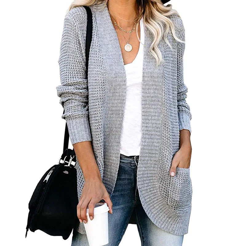 Women’s Wool Cardigan – Long Sleeve Layering Sweater