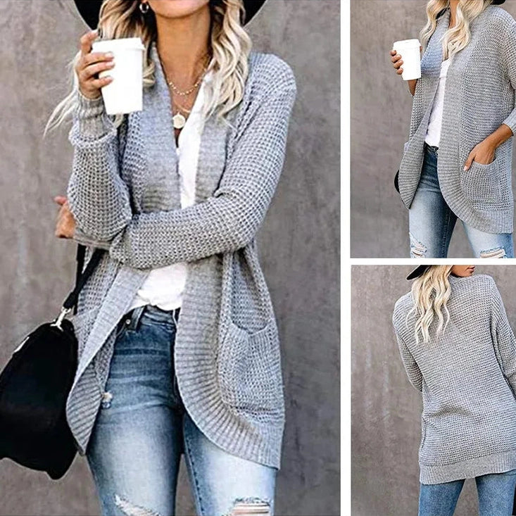 Women’s Wool Cardigan – Long Sleeve Layering Sweater