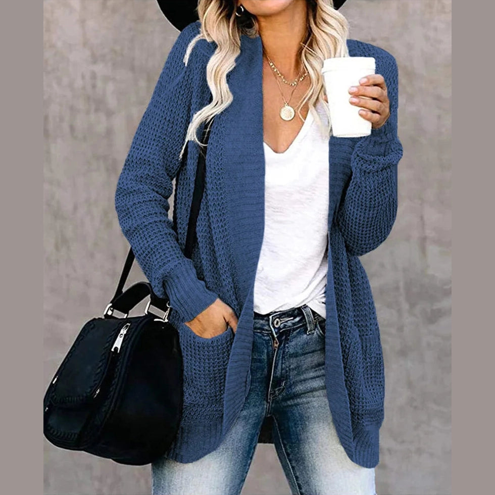 Women’s Wool Cardigan – Long Sleeve Layering Sweater